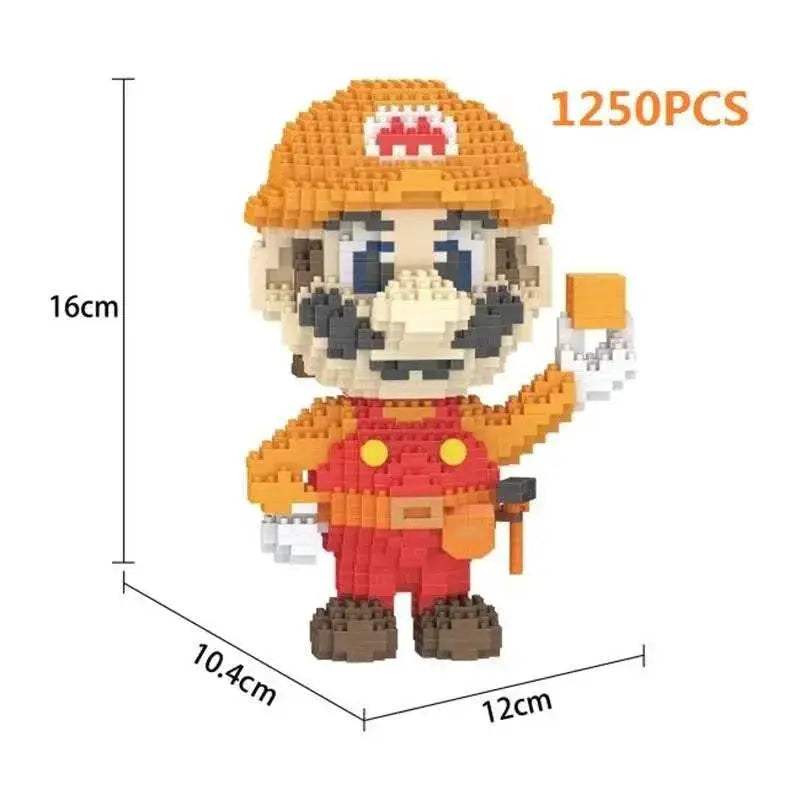 New Anime Mini Blocks Cute Cartoon Peach Luigi Building Bricks Toys for Children Present Bowser Valentine Girls Boy Juguetes - ToylandEU