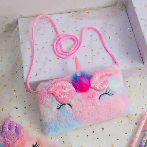 Cute  Unicorn Girls Crossbody Bags Soft Plush Kids Children's ToylandEU.com Toyland EU