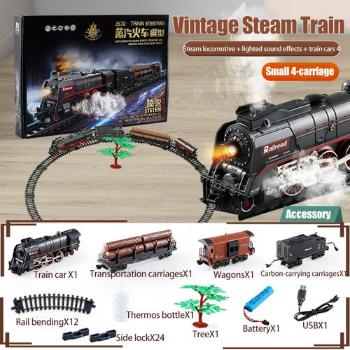 Retro Electric Steam Train Model with Variety Railcar ToylandEU.com Toyland EU