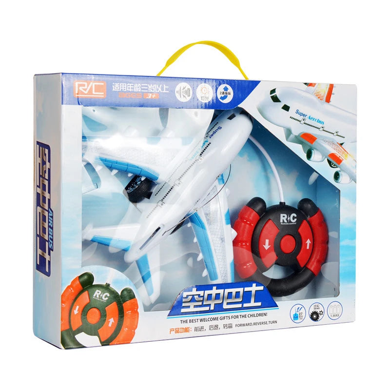 RC Remote Control Electric Airplane Toy for Kids - Musical Lighting and DIY Features for Outdoor Fun