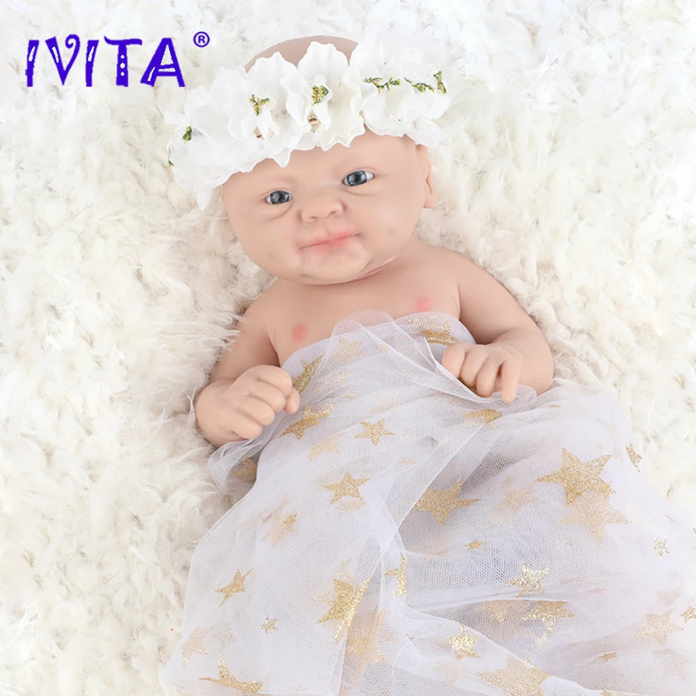IVITA 14" 1.5kg Realistic Full Body Silicone Reborn Doll "Coco" - Lifelike Baby Girl Toy for Kids and Collectors by ToylandEU