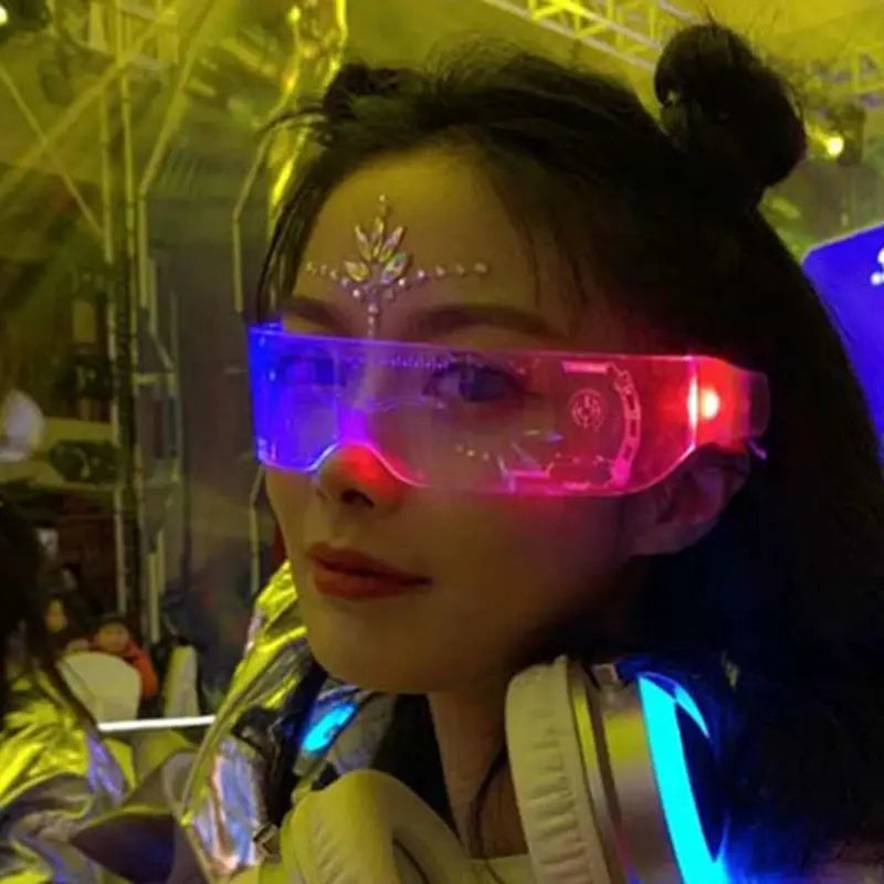 Fashion Luminous Decorative Glasses Neon Light Decoration LED Sunglasses For Nightclub DJ Dance Music Rave Costume Night - ToylandEU