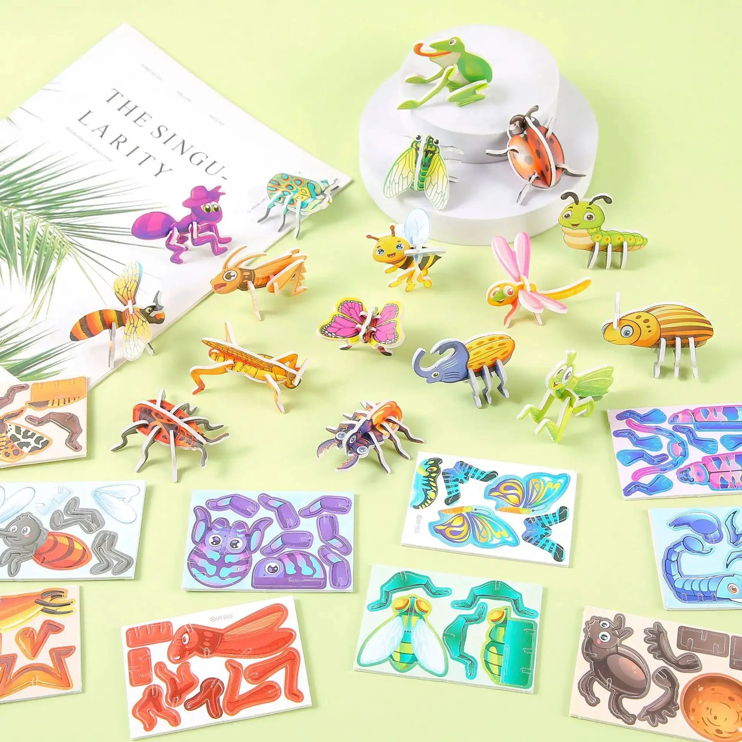 30PCS 3D DIY Paper Jigsaw Puzzles for Animal & Dinosaur & Aircraft Tanks Mini Cartoon Puzzle Toys for Kids Birthday Party Favors - ToylandEU