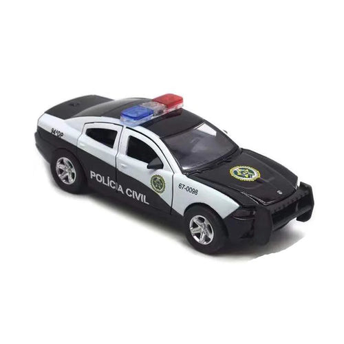 1:32 Alloy Diecast Police Car Toy with Sound and Light Effects and Pull-Back Action ToylandEU.com Toyland EU