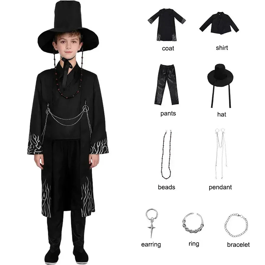 Cosplay Costume | Polyester Kimono Set | Unisex Halloween Outfit | Kids Adults