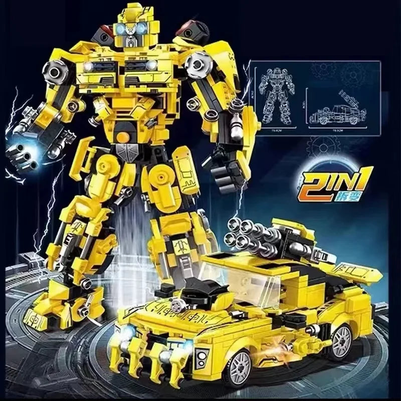 Optimus Prime and Bumblebee Model Building Brick Set for Kids - ToylandEU