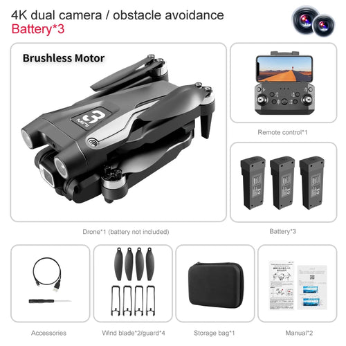 New Drone 4K HD Professional Brushless Motor RC Helicopter WIFI FPV Toyland EU