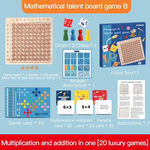 Montessori Wooden Multiplication Board Game Math Toys Counting Hundred ToylandEU.com Toyland EU