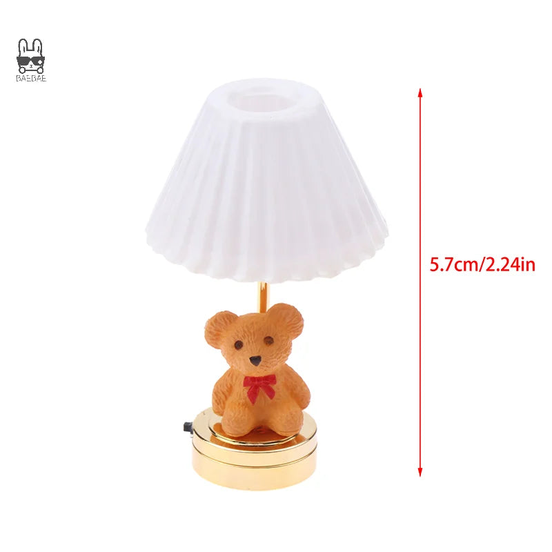 Miniature Bear Table Lamp | Led Lighting | Metal Frame | 12 Scale Collectors
