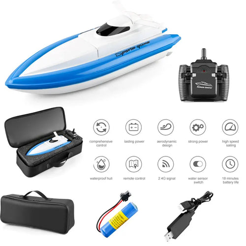 High-Speed 4-Channel Remote Controlled RC Boat for Pool Racing ToylandEU.com Toyland EU