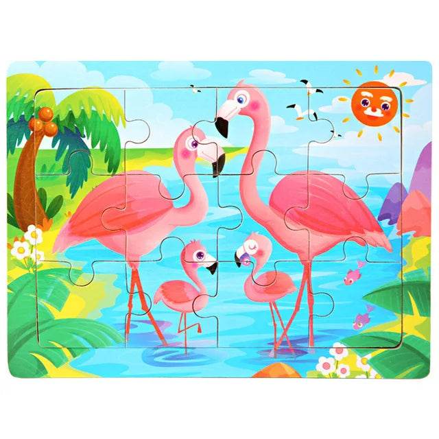 Economy 30piece Montessori 3D Puzzle Cartoon Animal Toys - ToylandEU