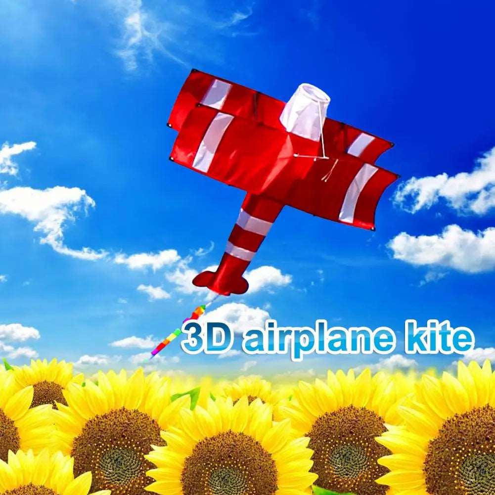 Red Airplane Kite in Plaid Cloth for Easy Flying - ToylandEU