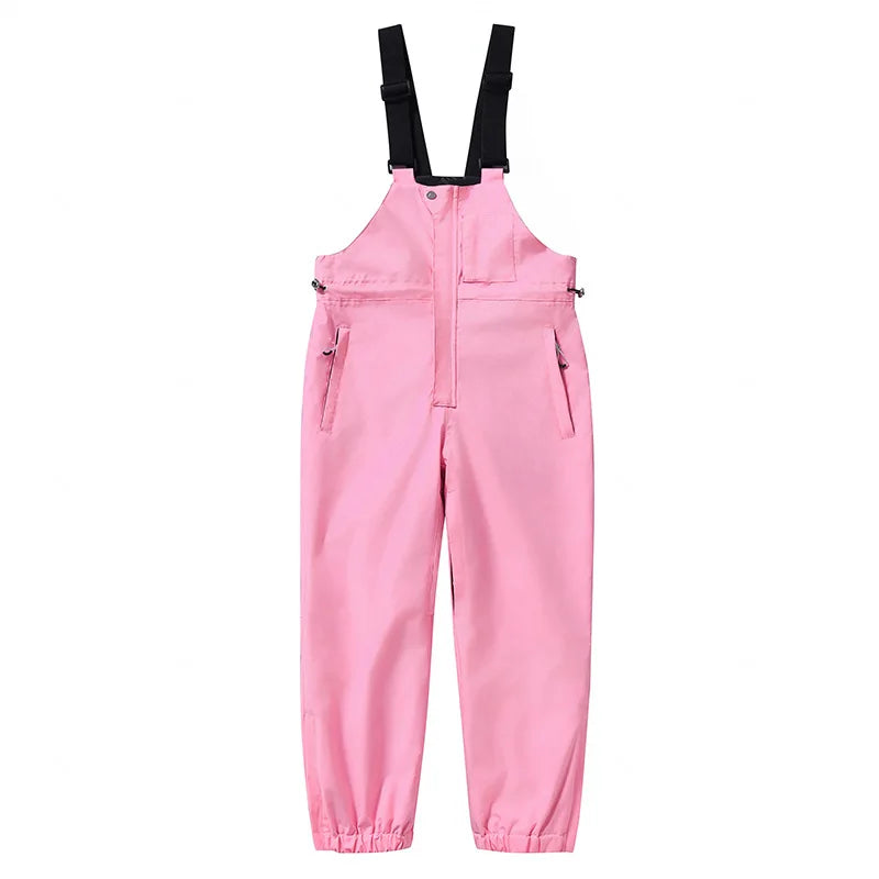 Kids Ski Bib Pants | Waterproof Windproof | Thickened Warm Lining | Youth