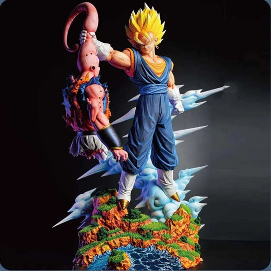 Super Saiyan Vegito Vs Majin Buu Anime Figure, Dragon Ball Z Action Figurines PVC Statue 31 CM