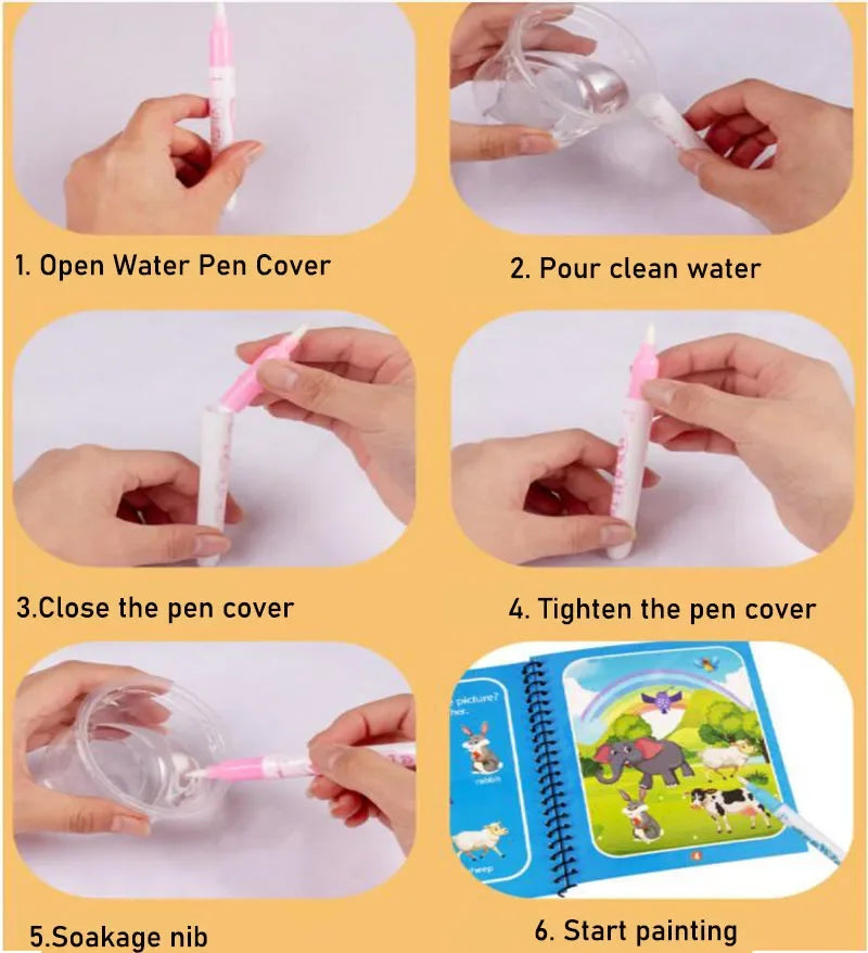 No-Mess Magic Water Art Book for Kids - Fun DIY Creative Learning