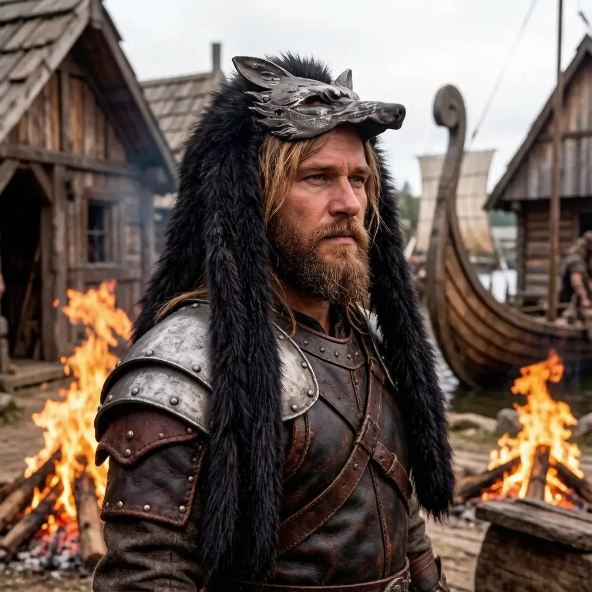 Unisex Viking headdresses and wolf head masks, faux fur headdresses, Halloween werewolf costumes and cosplay accessories - ToylandEU