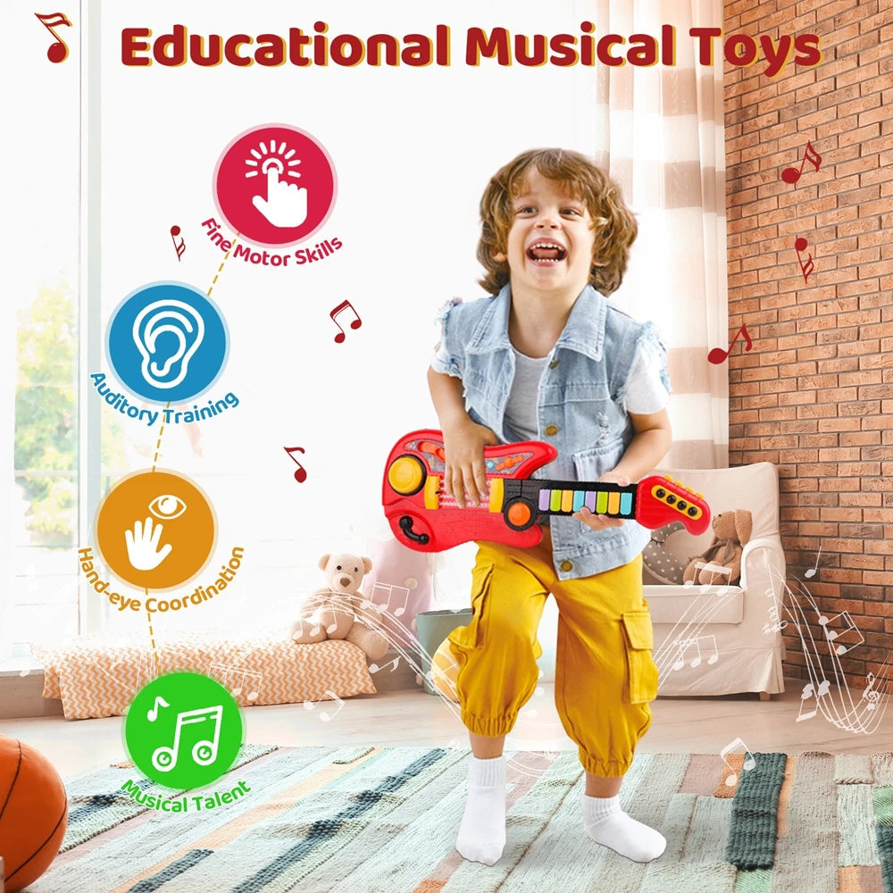 Electric 2-In-1 Kids Guitar and Piano Toy - ToylandEU