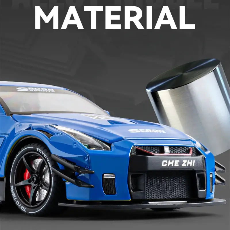 With Spray 1/24 Silvia GTR GT-R R35 Alloy Sports Car Model Diecast Metal Racing Vehicles Car Model Sound and Light Kids Toy Gift - ToylandEU