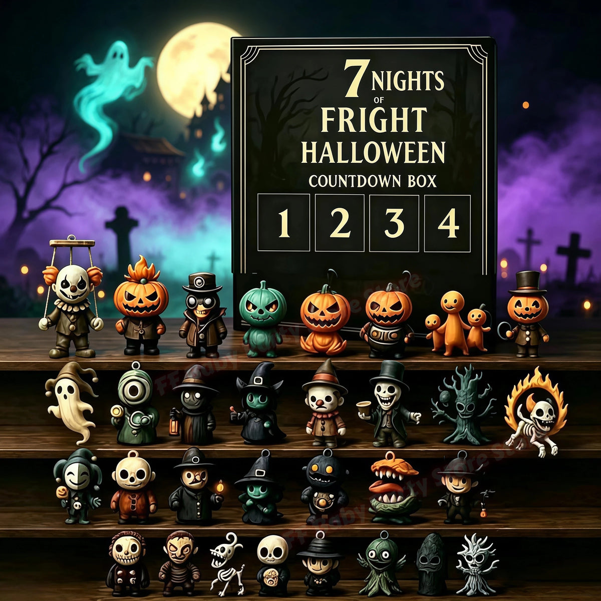 Halloween Advent Calendar | 2026 31 Nights Of Fright | 3D Mini Spooky Figurines | Countdown Party Gift