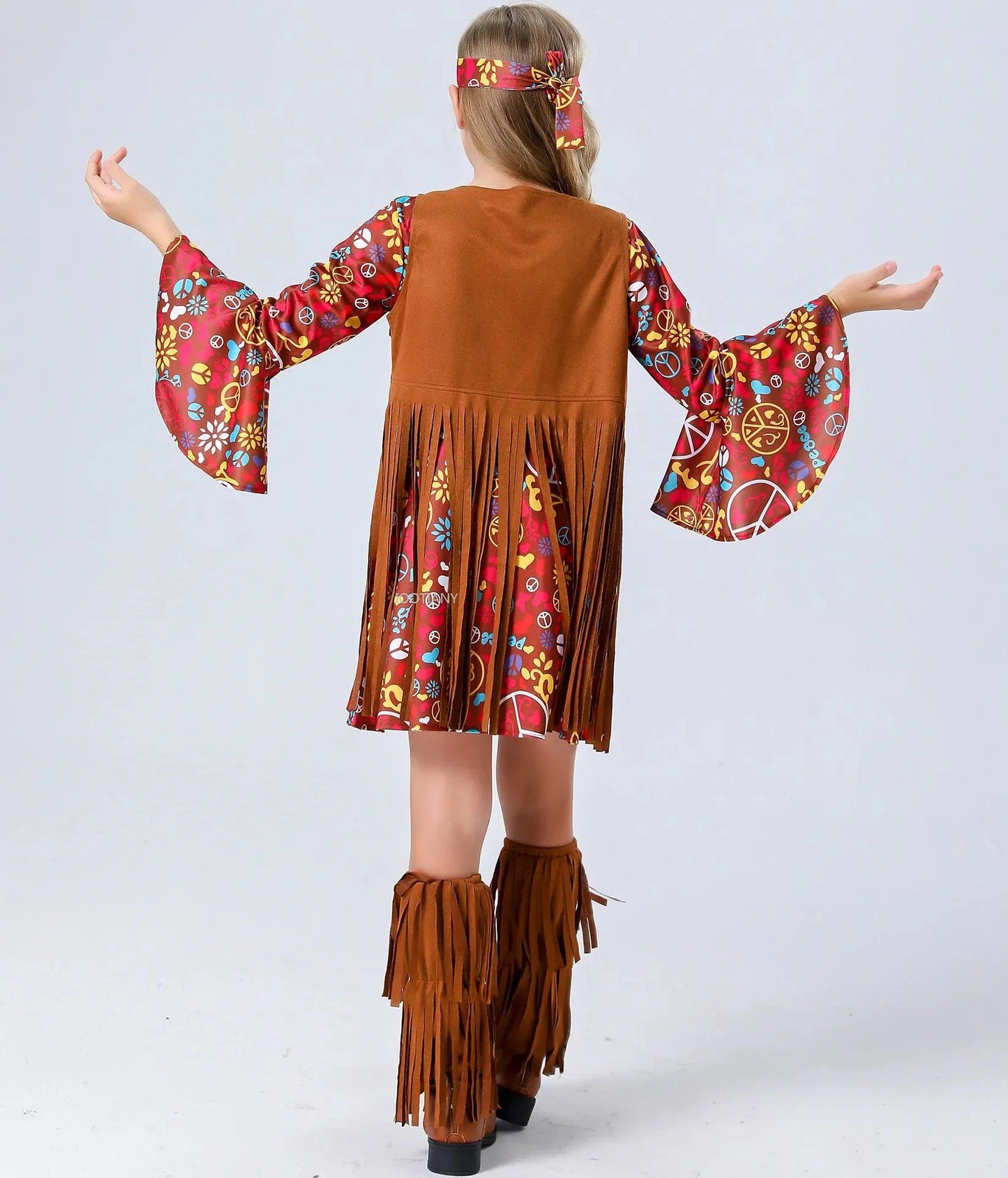 Groovy Kids' Hippie Costume with Fun Tassels for Festivals & Halloween