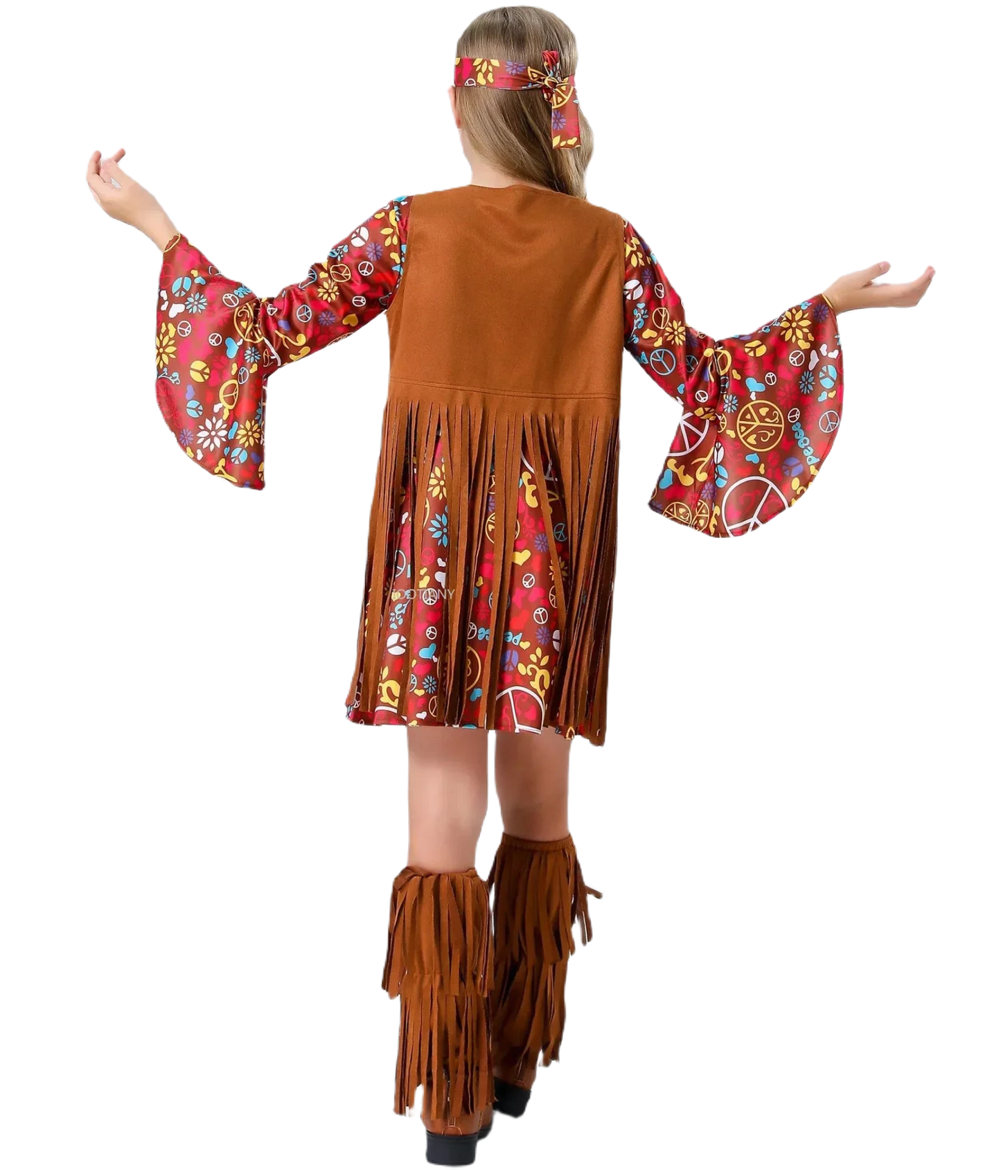 Vintage-Inspired Kids' Hippie Costume Set - Perfect for Halloween, Festivals & Fancy Dress Parties