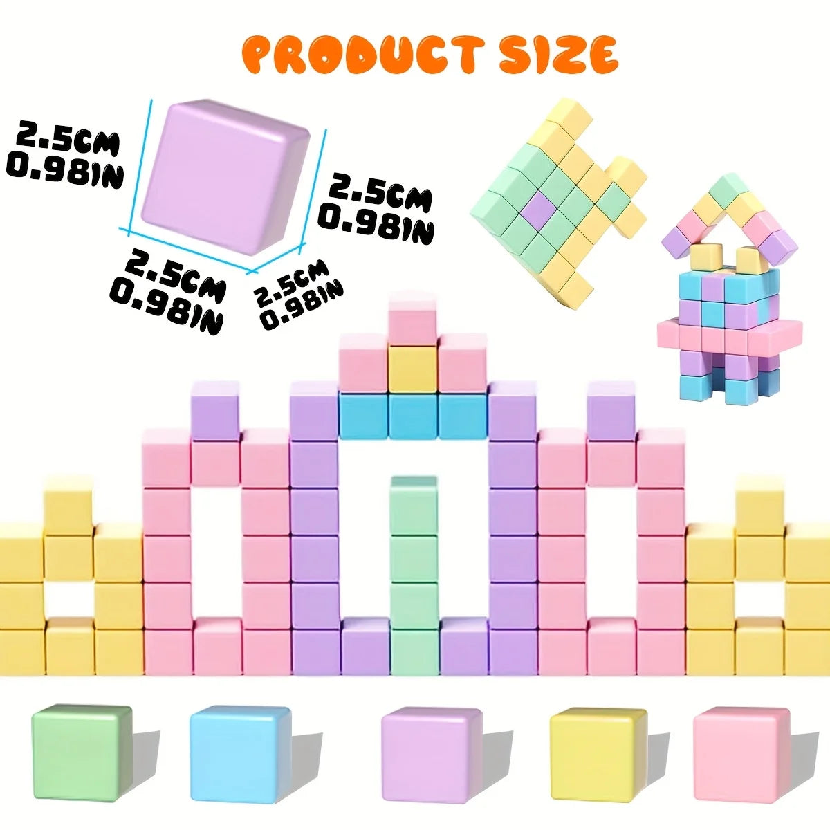 Magnetic Blocks | Big Size Cube | Educational Building Blocks | Ages 4 to 6