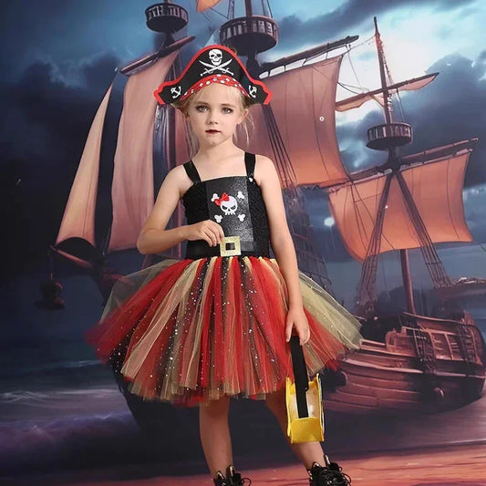 Enchanting Pirate Princess Costume - Skull Tutu Dress & Accessories