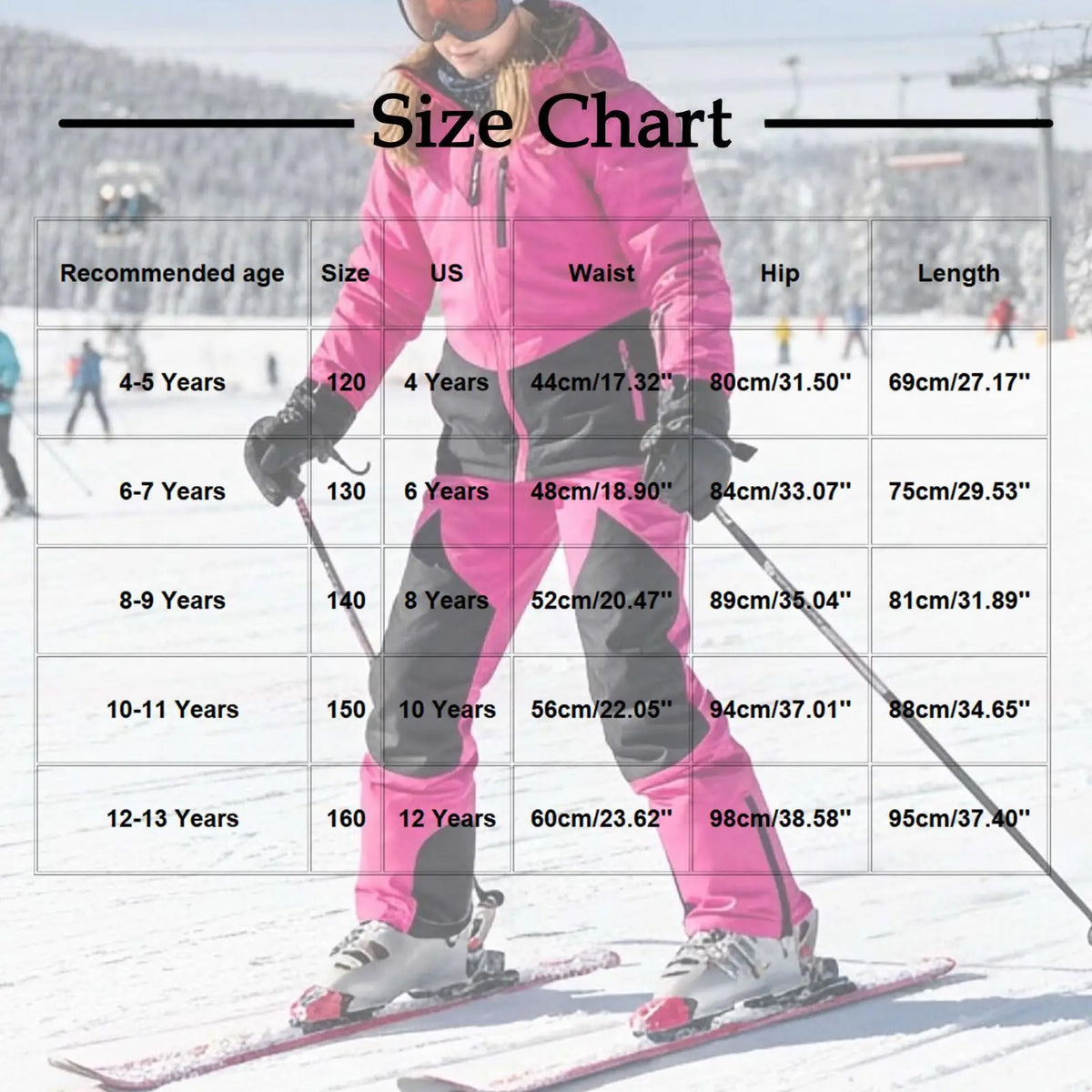 Girls Snow Pants | Waterproof Insulated | Fleece Thermal Inner | Youth Sizes