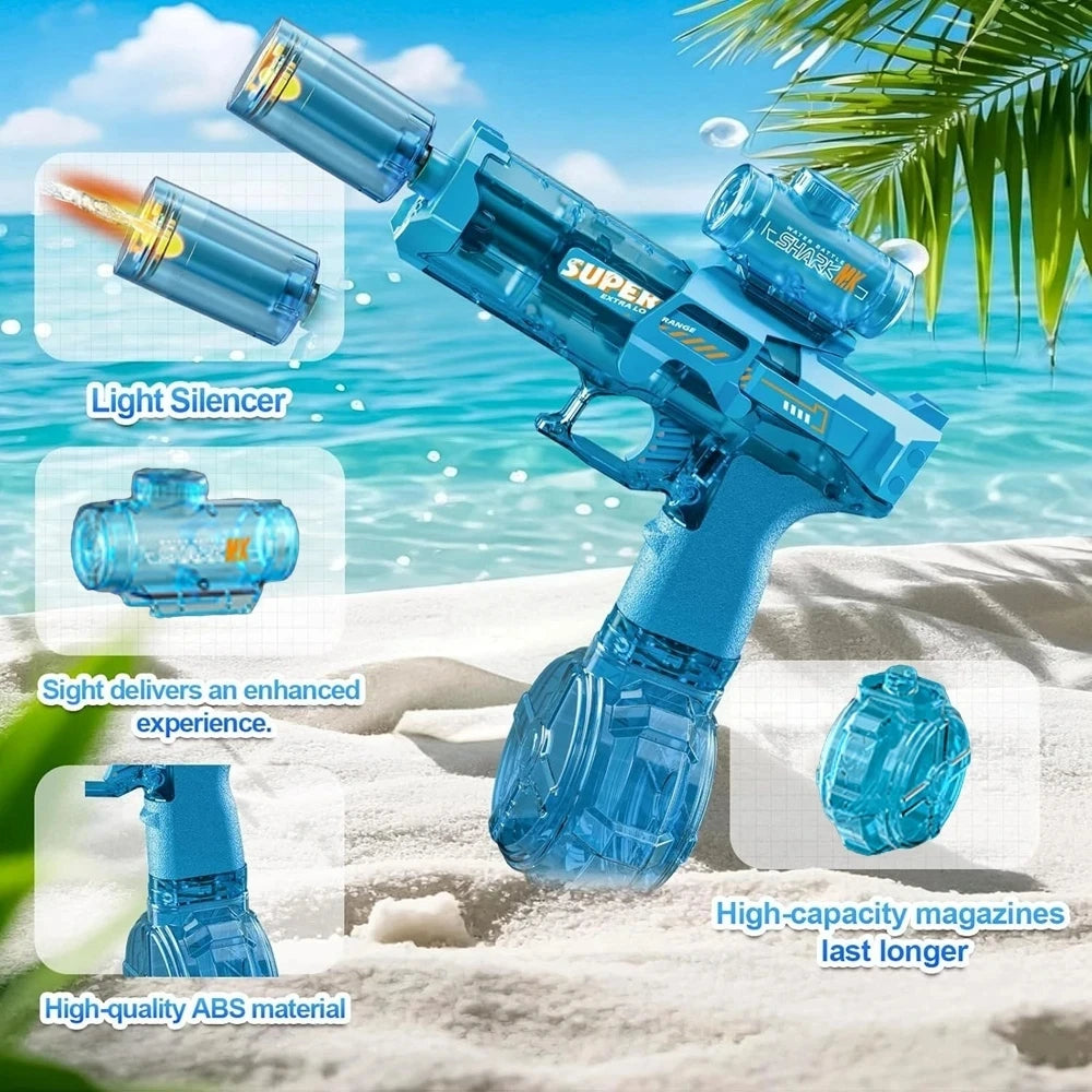 Electric Water Gun | LED Light Fire Effect | Water Storage Tank