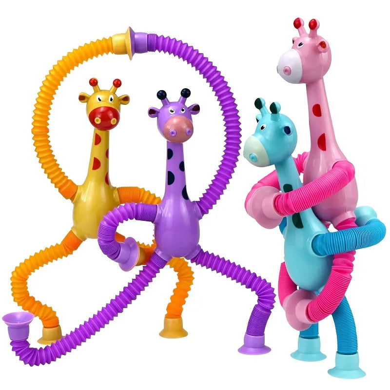 Telescopic Giraffe Suction Cup Pop Tubes - Stress Relief Children's Toy - ToylandEU