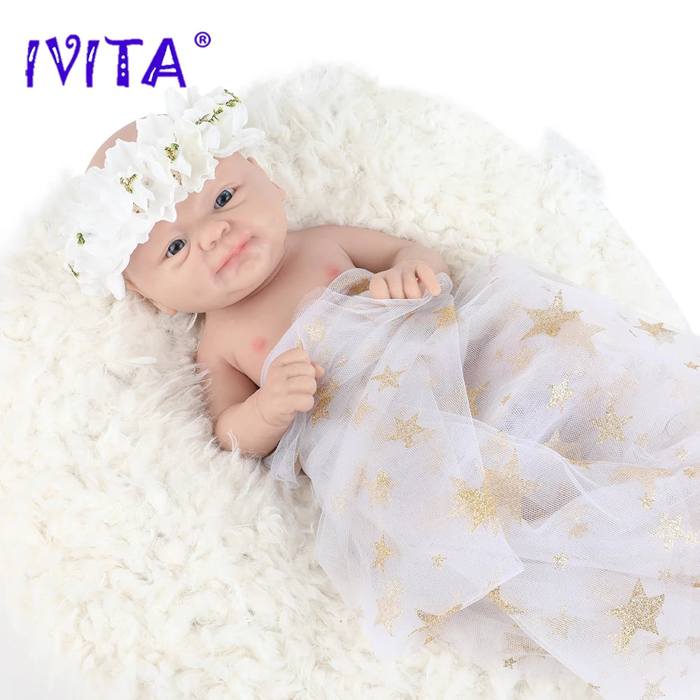 IVITA 14" 1.5kg Realistic Full Body Silicone Reborn Doll "Coco" - Lifelike Baby Girl Toy for Kids and Collectors by ToylandEU