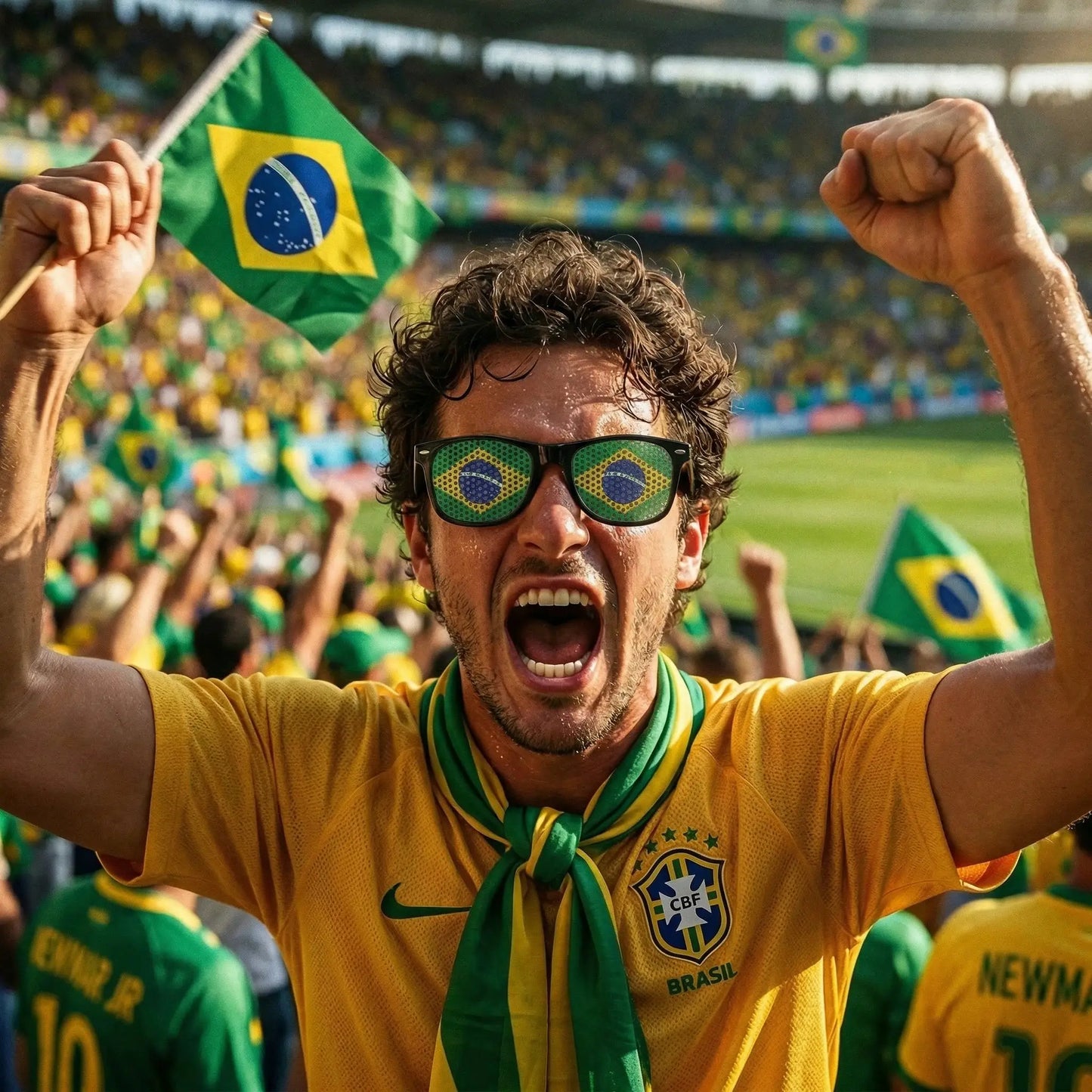 8PCS HD Vision Flag Sunglasses Football Match Fans Sun Glasses Comfortable Anti-slip Legs Sports Party Eyewear - ToylandEU
