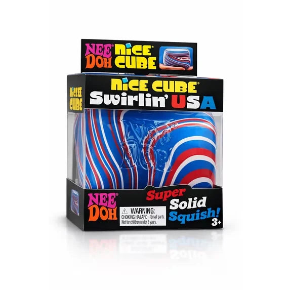 NeeDoh Cube | Swirl Color Blend | Ultra Squishy Texture | Adult Fidget Toy