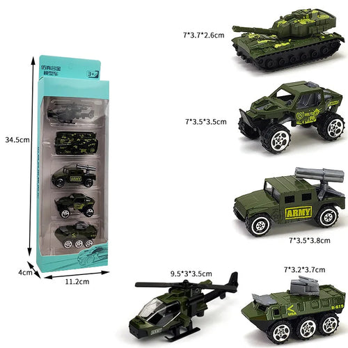 Set of 4 Toddler Car Toys with Various Police, School Bus, and Taxi Styles Made of Durable Alloy ToylandEU.com Toyland EU