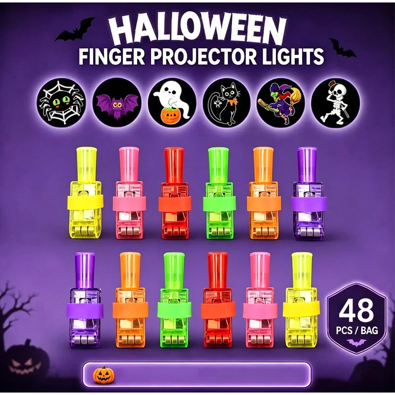 Halloween LED Finger Lights | Pumpkin Shape | Battery Powered | 12 To 48 Pc Pack