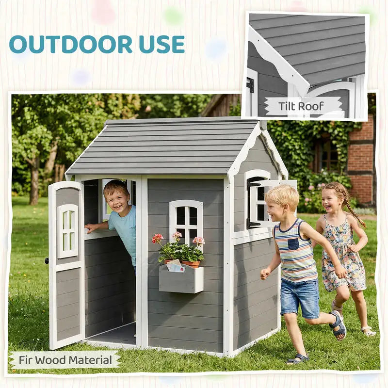 Outdoor Wooden Playhouse For Kids With Imaginative Play