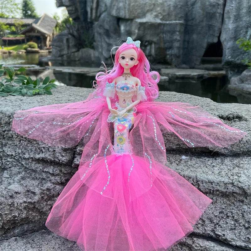 45cm Mermaid Doll Girl Toy Blue Eyes Princess Wedding Dress - ToylandEU