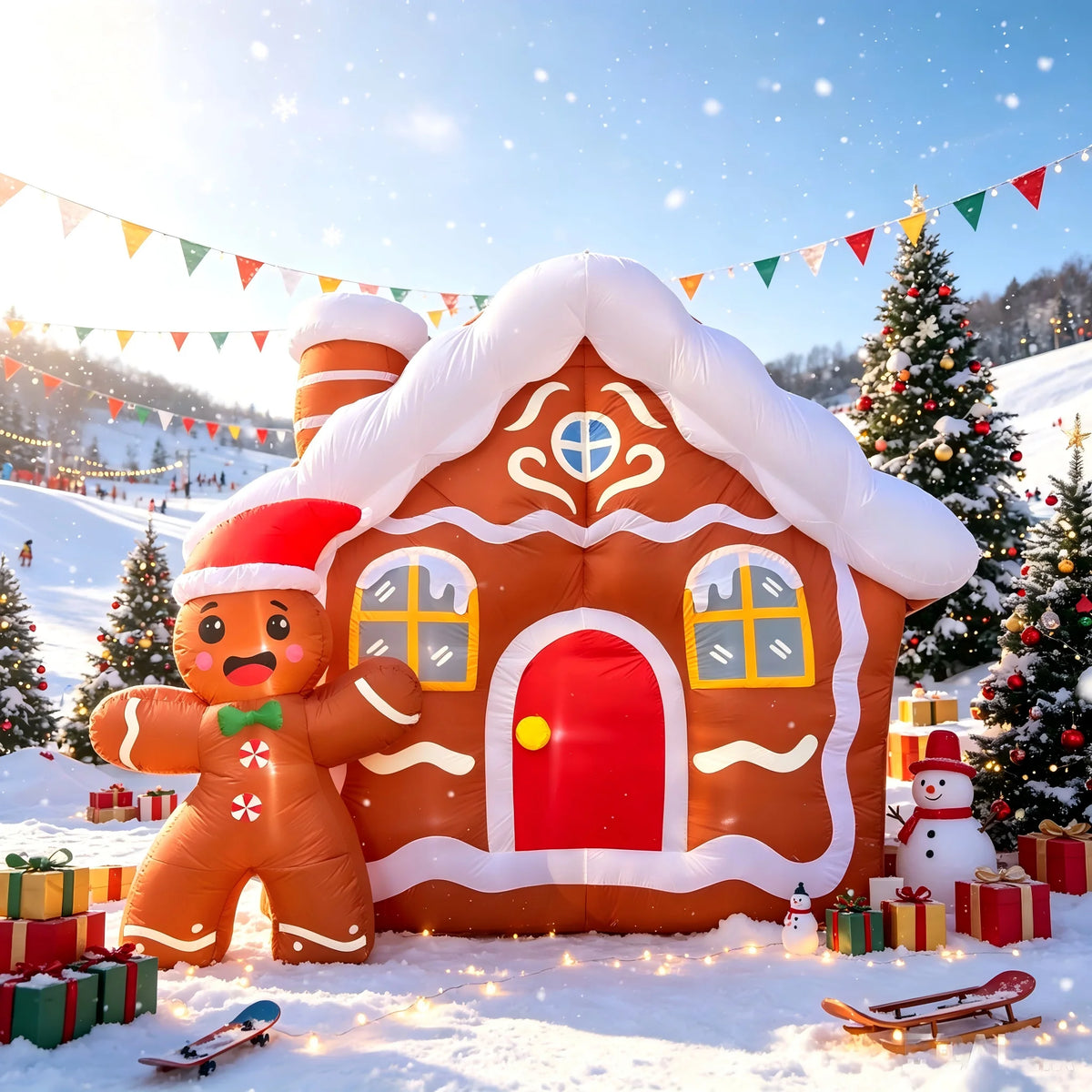 Inflatable Gingerbread House | 11.2 Ft | Led Lights | Outdoor Yard