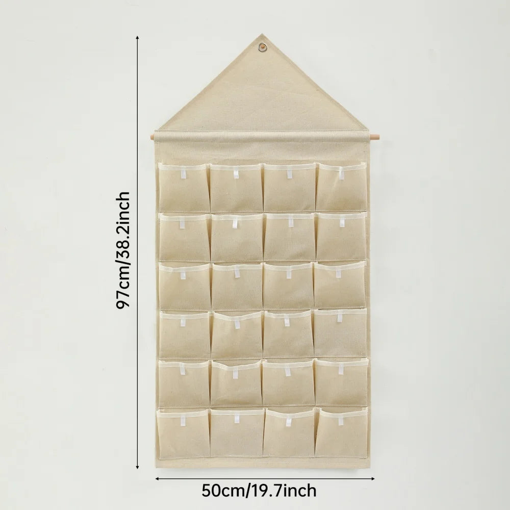 Advent Calendar | Fabric 24 Pocket Wall Hanging | DIY Blank Canvas | Fillable Christmas Countdown
