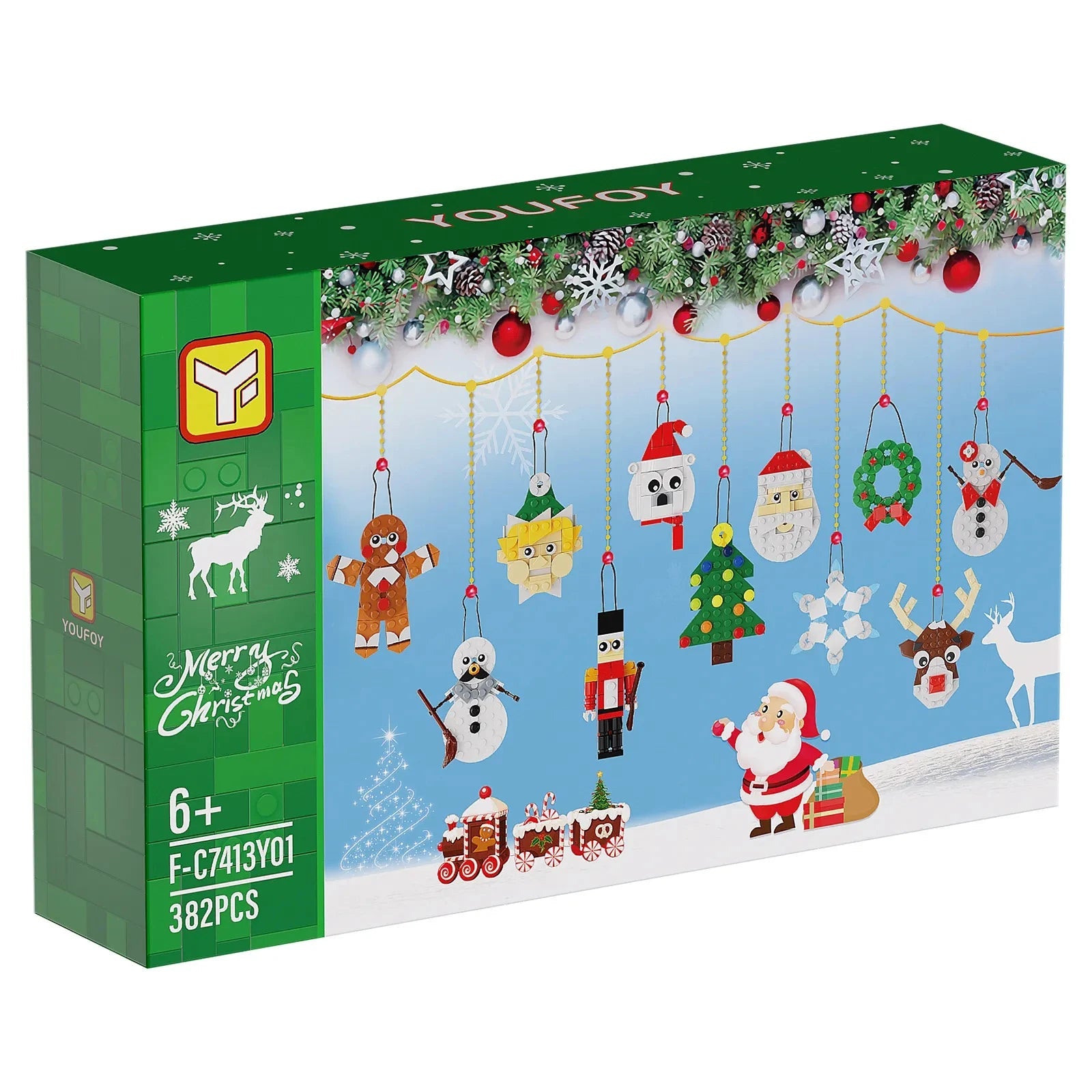 Festive Christmas Building Blocks Pendant Set - ToylandEU