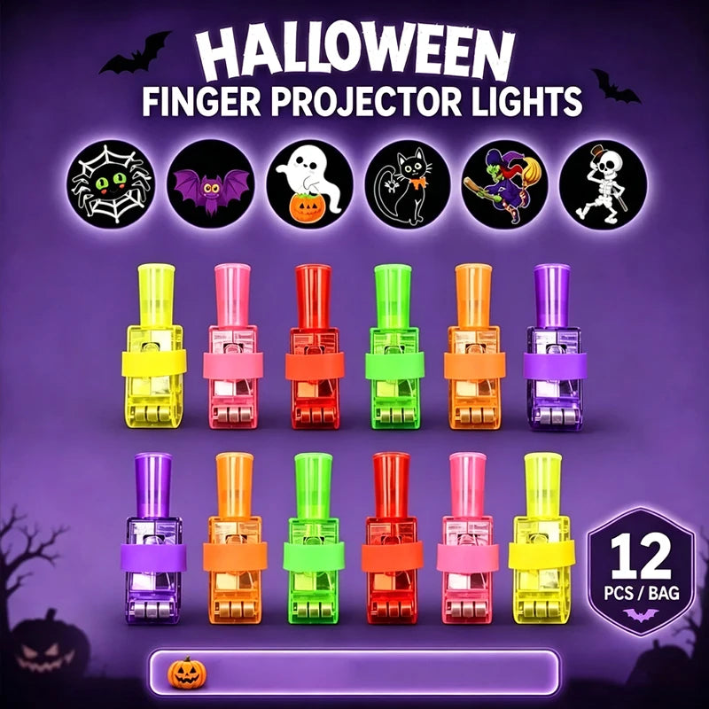 Halloween LED Finger Lights | Pumpkin Shape | Battery Powered | 12 To 48 Pc Pack
