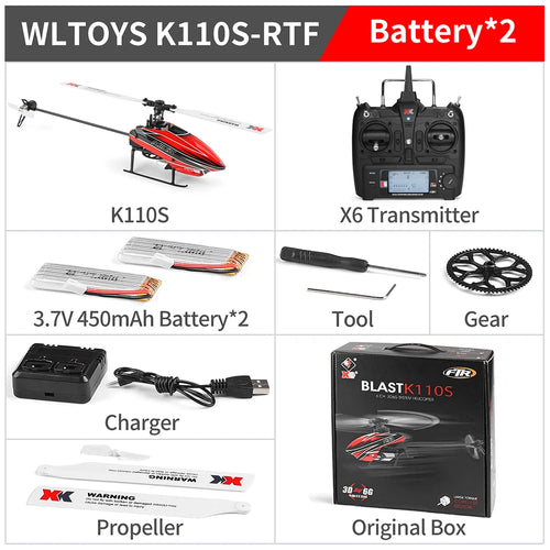 RC Wltoys XK K110S 6CH 3D 6G System Remote Control Toy Brushless Motor Toyland EU