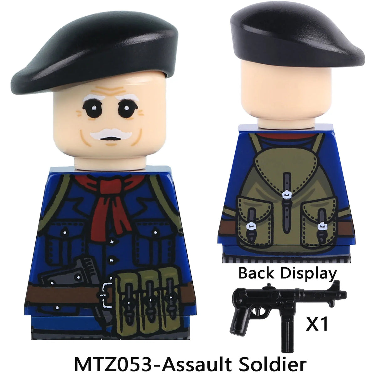 French Infantry Brick Set | WW2 Military Gear | Armor And Gun Kit | Kids Gift