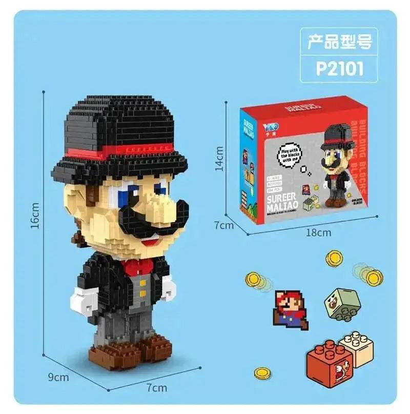 New Anime Mini Blocks Cute Cartoon Peach Luigi Building Bricks Toys for Children Present Bowser Valentine Girls Boy Juguetes - ToylandEU