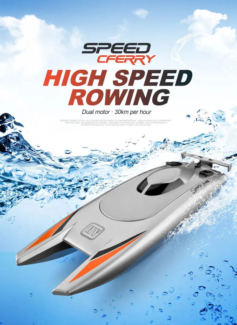 RC High-Speed 2.4G Waterproof RC Racing Boat with Dual Motors - Professional Remote Control Speedboat 805 Gifts for Boys