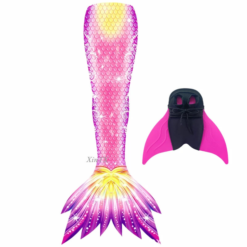 Mermaid Tail Swimwear | Elastic Polyester Elastane | Kids Unisex | Monofin
