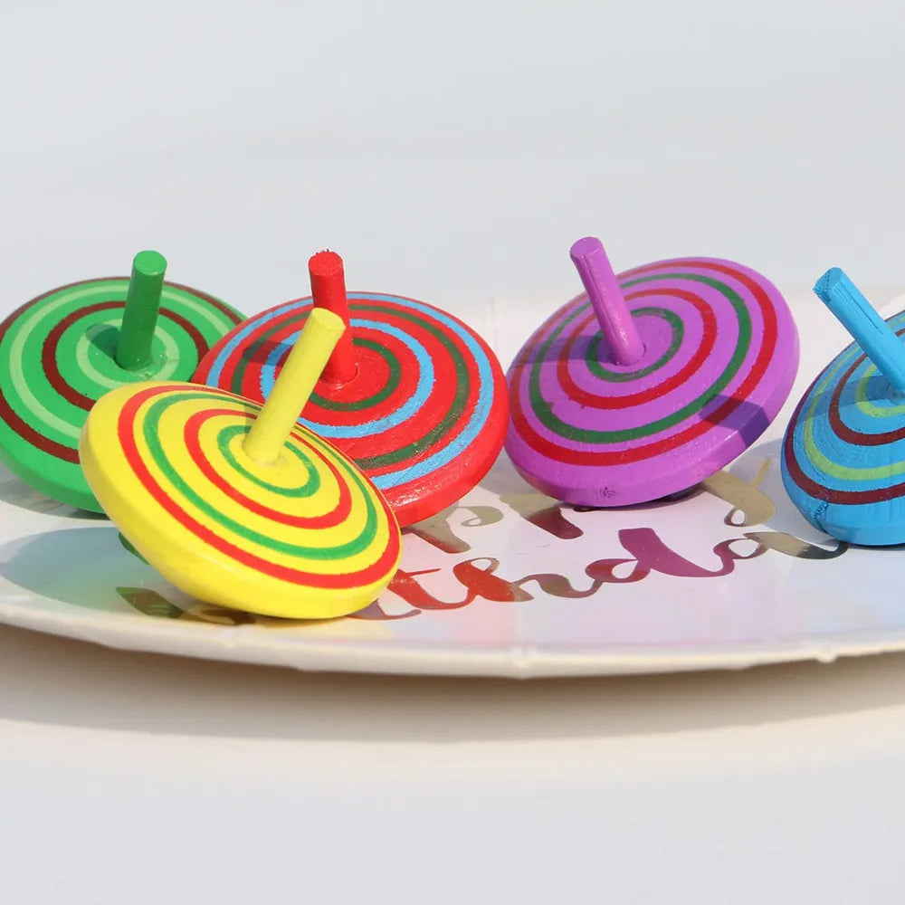Colorful Wooden Gyroscope Toys Set - Pack of 10 - ToylandEU