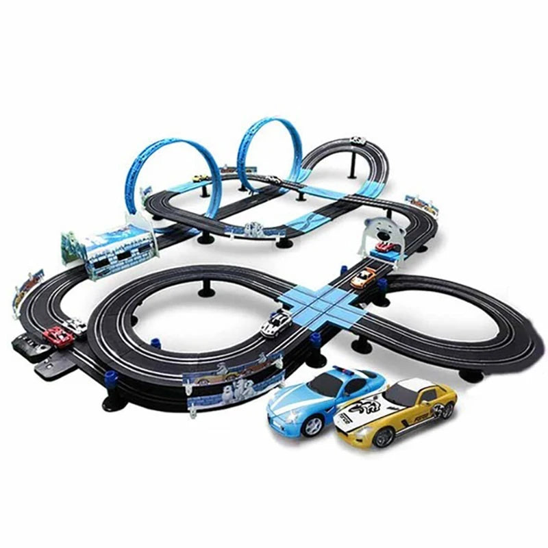 Remote Control Car Racing Track Set With Double Cars
