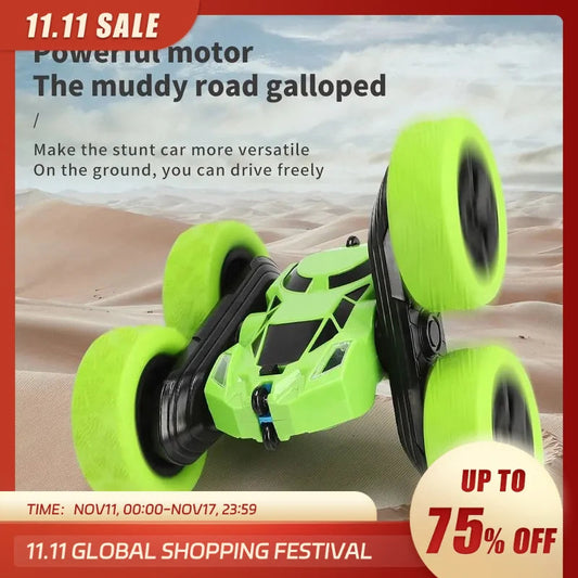 RC Stunt Car Children Double Sided Flip 2.4G Remote Control Car 360 - ToylandEU