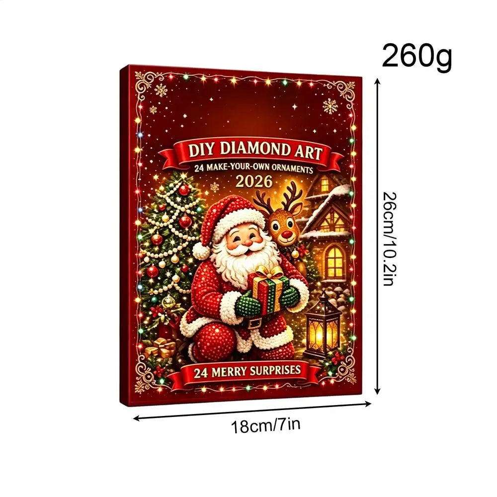Advent Calendar | 24 DIY Diamond Painting Ornaments | Sparkling Rhinestone Kit | Craft Gift For Girls